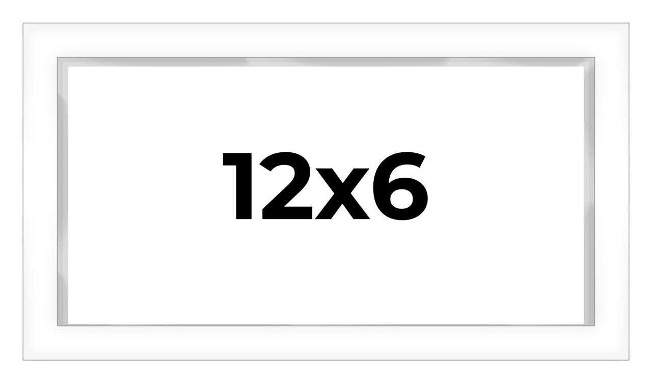 Panoramic Shadow Box 3/4" Depth White Picture Frame - UV Acrylic, Backing, Hanging Hardware